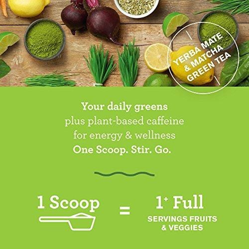 Amazing Grass Energy Green Superfood Organic Powder, Natural Caffeine with Wheat Grass, 7 Greens, Yerba Mate and Matcha Green Tea, Flavor: Lemon Lime, 100 Servings