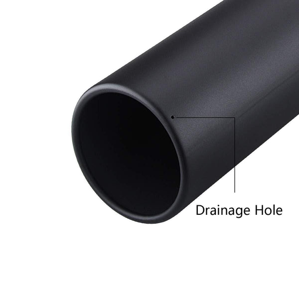 LCGP 4" Inlet 8" Outlet 15" Length, Clamp-On Diesel Exhaust Tip, Rolled End Angle Cut Black Tail Pipe