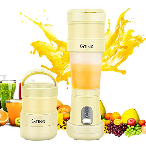 Portable Blender, G-TING Collapsible Personal Smoothies Blender Cordless, Single Serve Mini Blender 500ml USB Rechargeable Small Juice Mixer Portable Juicer Shakes, Smoothies, Home, Travel & Gym