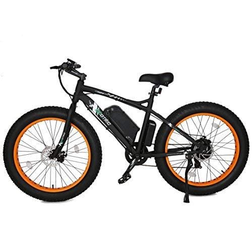ECOTRIC Fat Tire Electric Bike Beach Snow Bicycle 26" 4.0 inch Fat Tire ebike 500W 36V/12AH Electric Mountain Bicycle with Shimano 7 Speeds Lithium Battery Black/Orange/Blue (Orange)