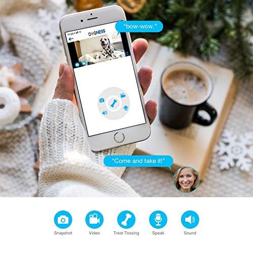 Vbroad Smart Pet Camera Treat Dispenser, 2.4GHz WiFi Remote Camera Monitor 720P HD Night Vision Video with 2-Way Audio Designed for Dogs and Cats, Home Safety Pet Monitor (Android/iOS)