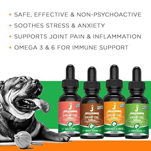 Jollypaws Hemp Oil for Cats - (500 MG) - All Natural Pain Relief, Stress & Anxiety Support, Hemp Oil - Salmon Flavor - Made in USA