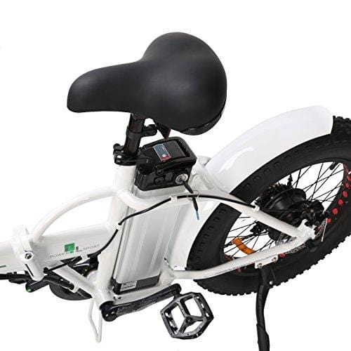 ECOTRIC 20" New Fat Tire Folding Electric Bike Beach Snow Bicycle ebike 500W Electric Moped Electric Mountain Bicycles … (White and Black)