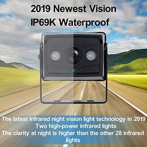 HD 720P Digital Wireless Backup Camera System For RVs/Trucks/Trailers/Vans/ Pickups With 5"Monitor High-Speed Observation System Grid Lines ON/OFF IP69K Waterproof Super Night Vision
