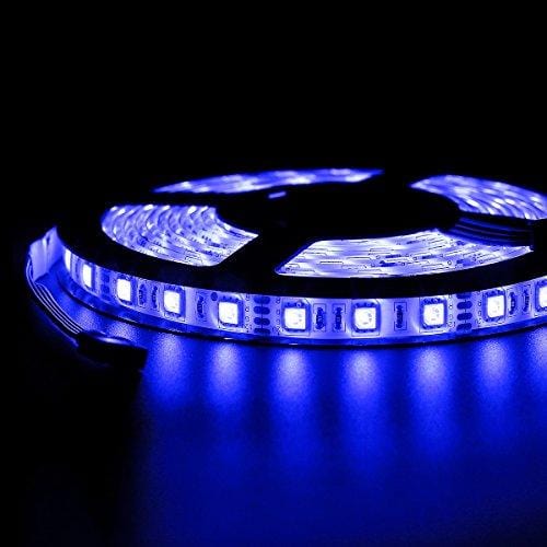 SUPERNIGHT LED Strip 16.4Ft 5050 Waterproof 300leds Adhesive Rope Lights,RGB Color Changing Kit with LED Flexible Strip and 44 Key Remote Control and 12V DC 5A Power Supply