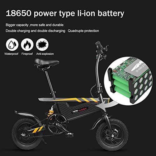 Vailsa 250W Portable Electric Bike/Bicycle with Foldable Pedal and Fat Tire Power Assist Aluminum Frame, Max Speed Up to 25km/h with 50 km Range