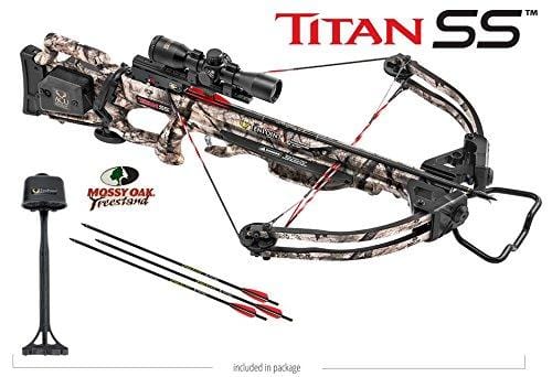 TenPoint CB16047-7522 Titan SS Crossbow Package with 3X Pro-View 2 Scope, ACUdraw, 3 Pro-Elite Carbon Arrows, and 3-Arrow Instant Detach Quiver
