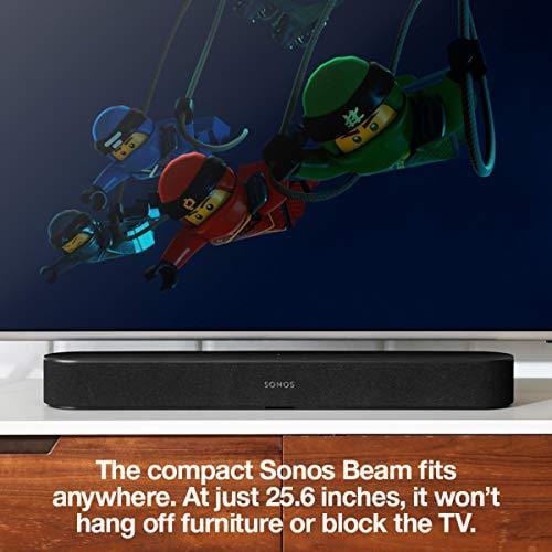 Sonos Beam, the smart, compact soundbar for TV, music, and more. (Black)