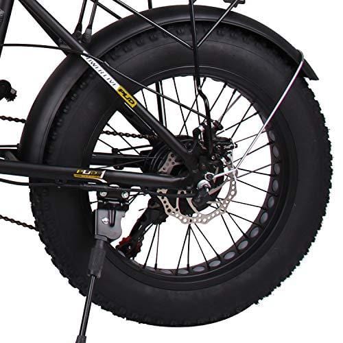 ENGWE PLID-1 Beach Fat Tire Electric Bike – Foldable 20-inch Wheels Off-Road eBike with Power Assist, Rear Shelf and Shimano 6-Speed Gear Shifts