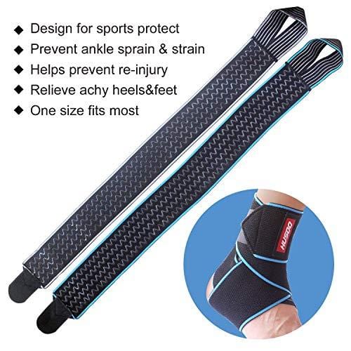 Ankle Brace, Husoo Breathable Ankle Support Compression Ankle Wrap for Sports Protect, Ankle Sprain, Plantar Fasciitis, One Size Fits All (1 Pieces Gray)