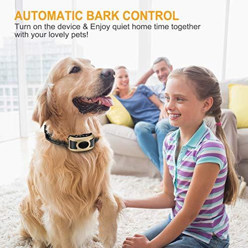 Allenker 2019 Upgrade Version Dog Bark Collar with Beep Vibration Static Shock - 3 Levels Sensitivity, Rechargeable Bark Collar for Small Dogs Medium Large Dogs with Breathing Light – Rainproof