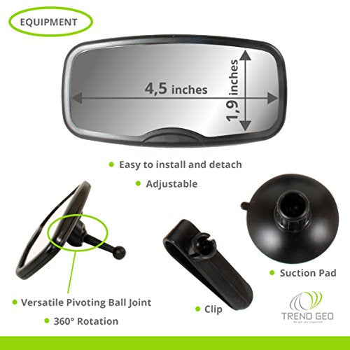 Trendgeo Baby Car Mirror for Back Seat 360 Wide Angle Baby Mirror for Car Rear Facing & Front Facing Car Back Seat Full View Infant Easy Installation on Headrest for Baby Toddler Children