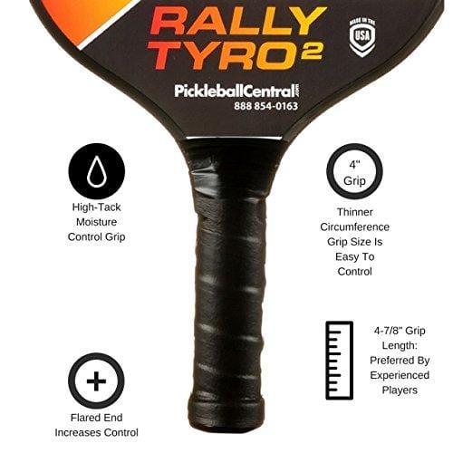PickleballCentral Rally Tyro 2 Pickleball 2 Player Paddle and Ball Set Two (2) Rackets and Four (4) Balls | Advanced Composite Polypropylene Honeycomb Core and Fiberglass Face || Great Gift
