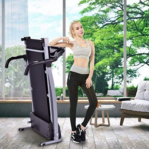 Goplus 800W Folding Treadmill Electric Motorized Power Fitness Running Machine with LED Display and Mobile Phone Holder Perfect for Home Use (Black)
