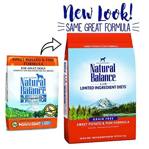 Natural Balance L.I.D. Limited Ingredient Diets Dry Dog Food, Grain Free, Sweet Potato & Fish Formula, 26-Pound