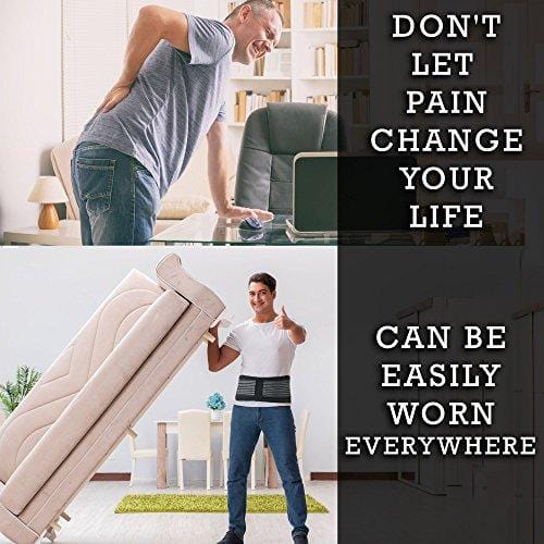 Only1MILLION Lumbar Back Brace - Back Support Brace for Women and Men, Herniated Disc, Sciatica, Scoliosis and More! - Breathable Mesh Design with Lumbar Pad (Size L)