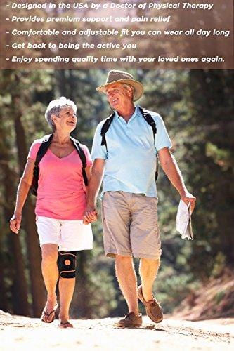 Knee Brace for Running, Meniscus Tear, Arthritis - ACL, Runners Knee, Basketball, Volleyball, Pain & Injury. Comfortable Neoprene Knee Support w/ Spring Stabilizers, Patella Protector to Relieve Pain