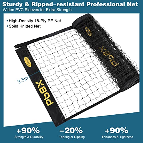 Choiana Portable Pickleball Net with Wheels Driveway Pickleball Nets Outdoor Regulation Size 22ft Pickle Ball Nets with Court Lines Durable Metal Frame PE Knited Net for Home Backyard