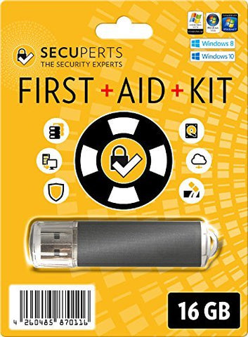 SecuPerts First Aid Kit - Data Recovery Stick and Virus-Scanner - 16GB USB3.0-Stick