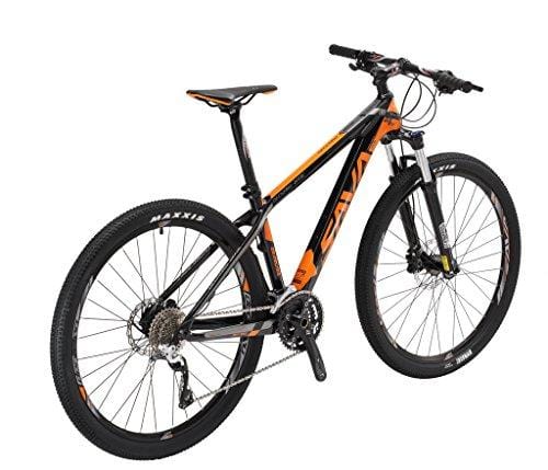 SAVADECK DECK300 Carbon Fiber Mountain Bike 26"/27.5"/29" Complete Hard Tail MTB Bicycle 30 Speed Shimano M6000 DEORE Group Set - (Orange,27.5x17)