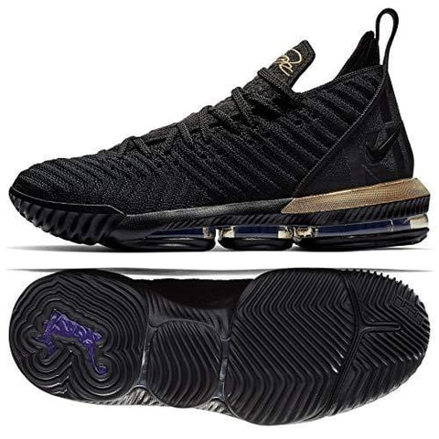 Nike Mens Lebron 16 Basketball Shoes (Black/Metallic Gold, 11 D(M) US)