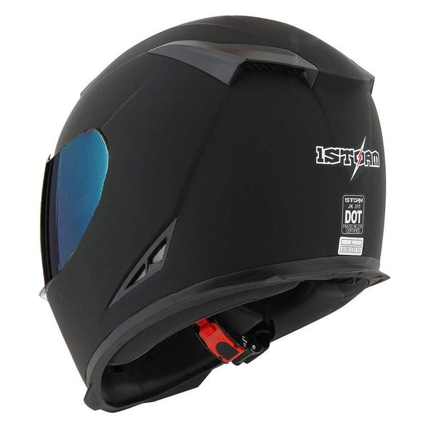 1STorm Motorcycle Full Face Helmet Skull King Matt Black + One Extra Clear Shield, Size Large (57-58 CM,22.4/22.8 Inch)