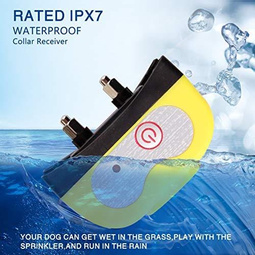 Wireless Dog Fence Electric Pet Containment System, Safe Effective Beep/Shock Design, Adjustable Control Range 1000 Feet & Display Distance, Rechargeable Waterproof Collar Receiver (1 Dog System)