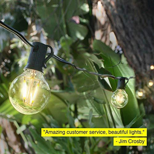 Brightech Ambience Pro - LED Outdoor Globe String Lights - Hanging 1W Vintage Edison Bulbs - Waterproof Patio Lights Create Cafe Ambience On Your Balcony - 26 Ft - Black