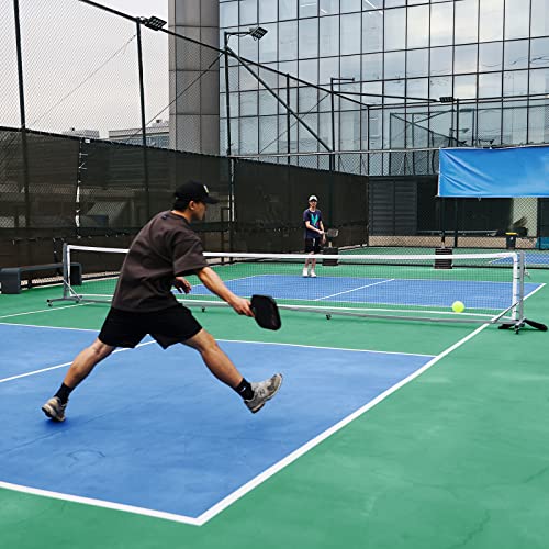 A11N Pro Pickleball Net with Wheels and Hand Winch, Tournament Regulation Size, Anti-Sag Design, Perfect for Outdoor Court & Indoor Gym Floor