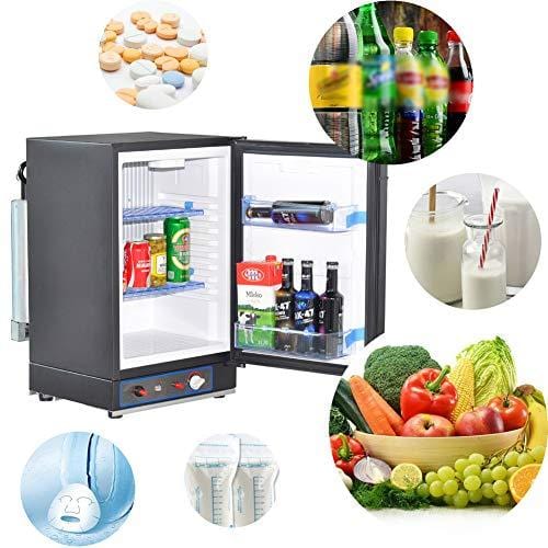 SMAD AC/DC/LPG Compact Refrigerator Propane Gas RV Fridge,1.4 cu. ft, Black