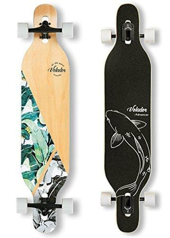 VOLADOR 42inch Freeride Longboard Complete Cruiser (Drop Through Deck - Camber concave)(Banana Tree)