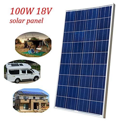 ECO-WORTHY 100Watt Solar Panel Off-Grid RV Boat Kit:100 Watt Solar Panel+20A LCD Display Charge Controller +Solar Cable +Z Brackets