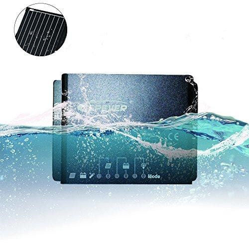 ACOPOWER 100W Portable Solar Panel Kit, Waterproof 20A Charge Controller for Both 12V Battery and Generator ...