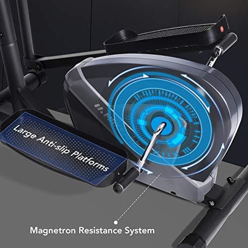 MaxKare Exercise Bike Cardio Training Elliptical Trainers-Portable Upright Fitness Workout Bike Machine,8-Level Magnetic Resistance,LCD Monitor,Heart Rate Monitor,Quiet Driven,Calories Burned