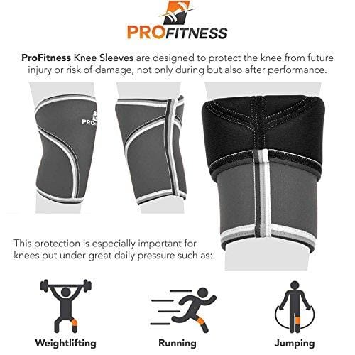 Knee Sleeve (Pair) Squat Knee Support & Compression for Powerlifting, Weightlifting, CrossFit WOD, Bodybuilding – Extra Thick 7mm Neoprene Knee Sleeves – Both Men & Women (Gray, XX-Large)