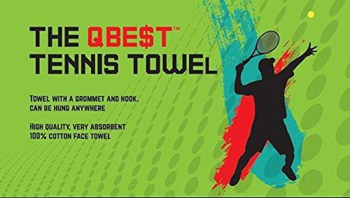Best Seller TENNIS TOWEL with Hook, - Stays Clean, cotton, super absorbent, can be hung, with clip, White [product _type] QBE$T - Ultra Pickleball - The Pickleball Paddle MegaStore