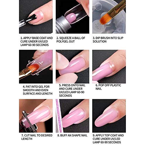 Beetles Poly Gel Kit for Nail, Builder Gel for Quick Nail Extension Starter Kit and Professional Nail Technician, All-in-One French Manicure Kit for Nail Enhancement