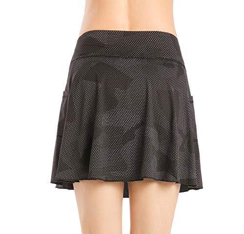 EAST HONG Women's Golf Skort Tennis Running Workout Skort (M, Star Point Black)