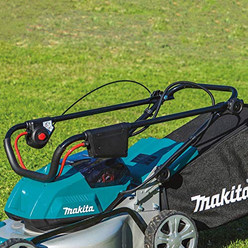 Makita XML03PT1 18V X2 (36V) LXT Lithium‑Ion Brushless Cordless (5.0Ah) 18" Lawn Mower Kit with 4 Batteries, Teal