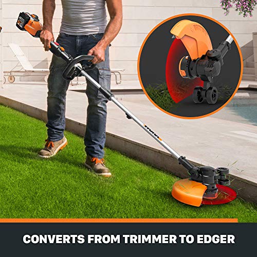 WORX WG184 40V Power Share 13" Cordless String Trimmer & Wheeled Edger (2x20V Batteries)
