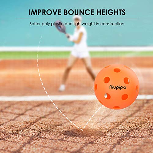 niupipo Indoor and Outdoor Pickleball Balls, Professional Pickleball Balls Set of 3 Indoor Pickleballs and 3 Outdoor Pickleballs, Highly Durable, Maximum Bounce Pop and Precise Flight Path