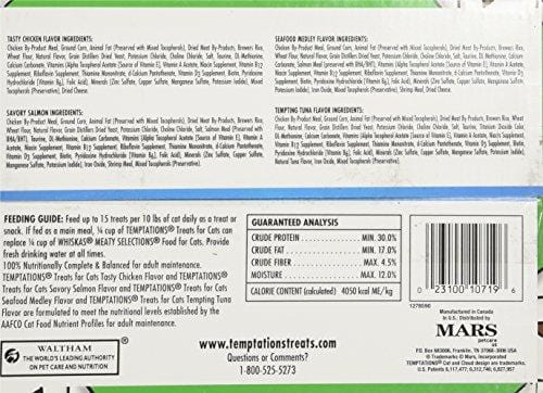 Temptations Whiskas Mega Pack Cat Treats, Assorted Flavors, 6.3 Oz, 5 Pack