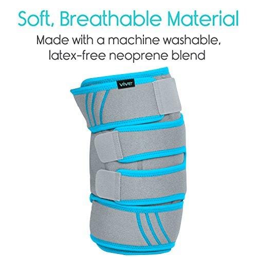 Vive Knee Ice Pack Wrap - Cold/Hot Gel Compression Brace - Heat Support Strap for Arthritis Pain, Tendonitis, ACL, Athletic Injury, Osteoarthritis, Women, Men, Running, Meniscus and Patella Surgery