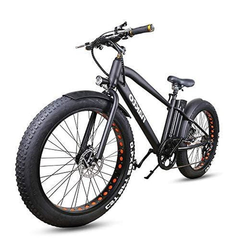 NAKTO 26" City Fat Tire Adult Electric Bicycles and 300W Assisted Bicycle for Men Woman with Removable 36V 10A Large Capacity Lithium Battery and Charger