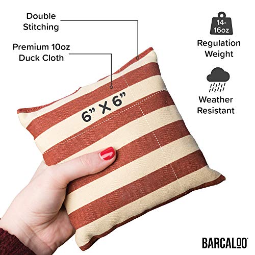 Weather Resistant Cornhole Bean Bags Set of 8 - Duck Cloth - Regulation Size & Weight - Stars and Stripes