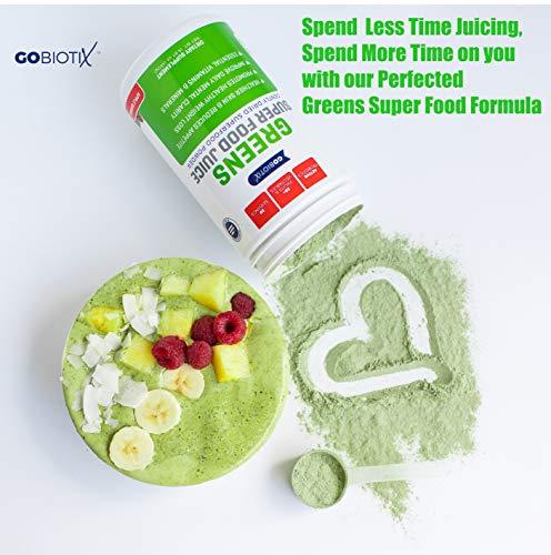 Greens Superfood Juice - Organic Green Veggie Powder - 20+ Fruits & Vegetables - Promotes Gut Health - Antioxidant, Digestive Enzyme & Probiotic Blends - Gluten Free Non-GMO Vegan - Apple Banana 450g