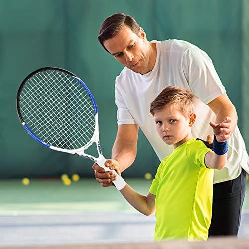 Fostoy Junior Tennis Racket, Tennis Racquet Kids Racket with Storage Bag Perfect for Boys&Girls Sports Training(19.7in) (red)