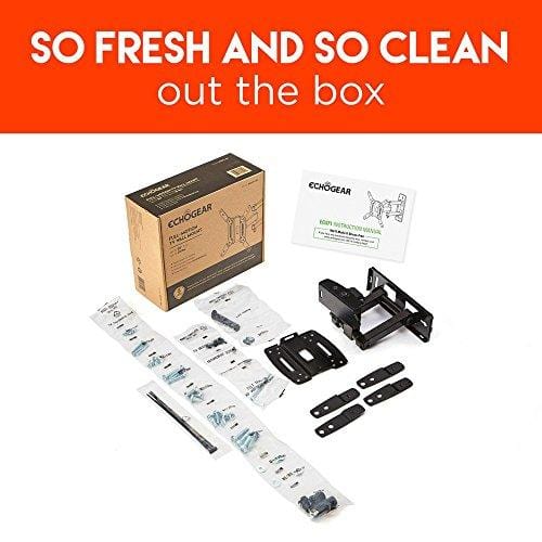 ECHOGEAR Full Motion Articulating TV Wall Mount Bracket for Most 15-39 inch TVs & Computer Monitors Featuring 10.5" of Extension, 90º of Swivel, 16º of Tilt - EGSF1-BK