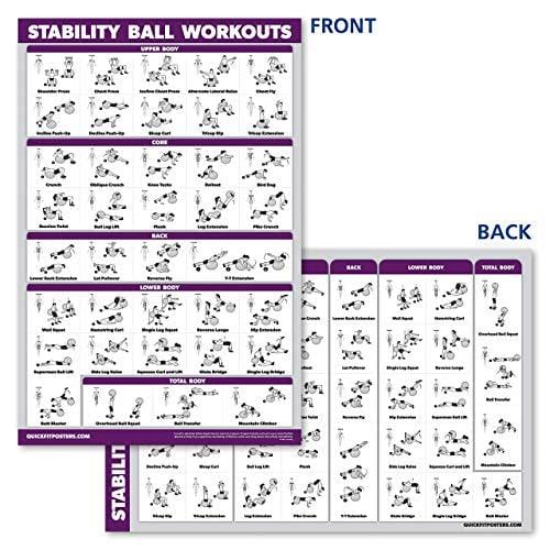 10 Pack - Exercise Workout Poster Set - Dumbbell, Suspension, Kettlebell, Resistance Bands, Stretching, Bodyweight, Barbell, Yoga Poses, Exercise Ball, Muscular System (PAPER, NON LAMINATED,18" x 27")