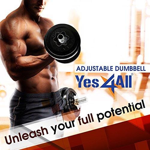 Yes4All Adjustable Dumbbells - 200 lb Dumbbell Weights (Pair)
